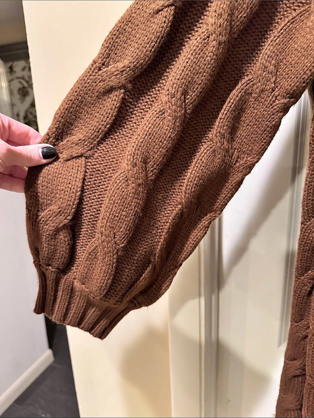 Torrid Cable Knit Long Cardigan in Brown Size 3 Like New - Picture 7 of 7